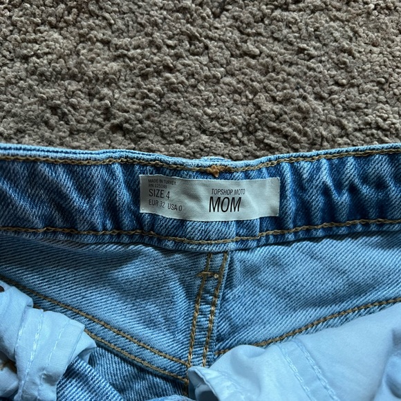 Topshop Distressed High Waisted Moto Mom Shorts - Picture 3 of 3